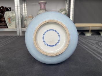 A Chinese monochrome clair-de-lune-glazed 'yuhuchunping' vase, 19th C.