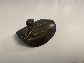 A Chinese bronze deer-shaped censer, Kangxi