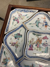 Un service &agrave; mendiants en porcelaine de Chine famille rose, 19&egrave;me