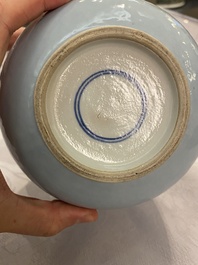 A Chinese monochrome clair-de-lune-glazed 'yuhuchunping' vase, 19th C.