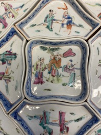 Un service &agrave; mendiants en porcelaine de Chine famille rose, 19&egrave;me