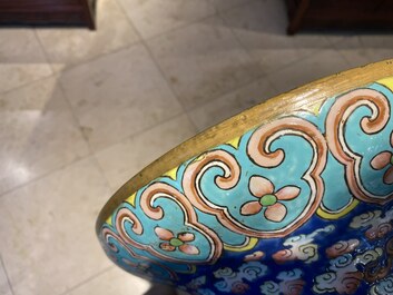 A pair of large Chinese famille rose 'dragon' vases, 19th C.