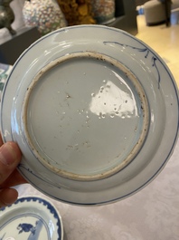 Three Chinese blue and white ko-sometsuke plates for the Japanese market, Transitional period