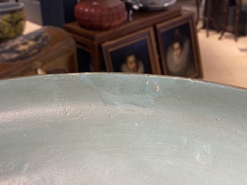 A pair of large Chinese famille rose 'dragon' vases, 19th C.
