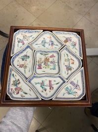 Un service &agrave; mendiants en porcelaine de Chine famille rose, 19&egrave;me