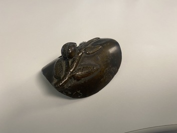 A Chinese bronze deer-shaped censer, Kangxi