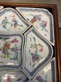 Un service &agrave; mendiants en porcelaine de Chine famille rose, 19&egrave;me