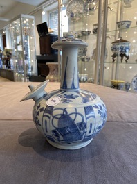 A Chinese blue and white kraak porcelain 'Hatcher cargo' Kendi, Transitional period