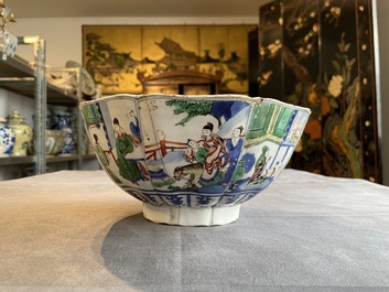 A Chinese famille verte bowl, Chenghua mark, Kangxi
