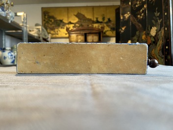 A Chinese famille rose reticulated rectangular cricket box, Daoguang
