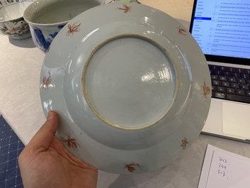 A Chinese famille rose 'Dames au Parasol' dish after Cornelis Pronk, Qianlong