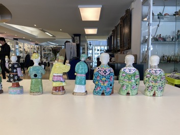 Thirteen various Chinese famille rose figures, Qianlong and later