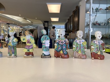 Thirteen various Chinese famille rose figures, Qianlong and later