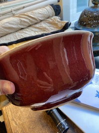 A Chinese monochrome sang de boeuf-glazed bowl, Qianlong
