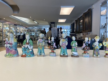 Thirteen various Chinese famille rose figures, Qianlong and later