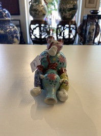 A Chinese famille rose double gourd vase with three boys, Qianlong