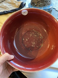 A Chinese monochrome sang de boeuf-glazed bowl, Qianlong