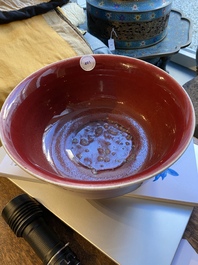 A Chinese monochrome sang de boeuf-glazed bowl, Qianlong