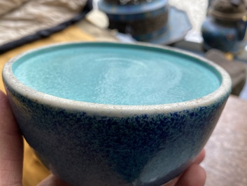 A Chinese robin's egg-glazed water pot, 19/20th C.