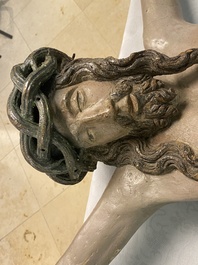 Een grote gepolychromeerde eikenhouten Christus, Vlaanderen, 1e kwart 16e eeuw