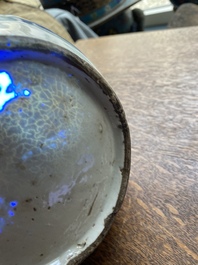 A Chinese blue and white kraak porcelain bottle vase, Wanli