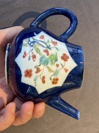 Two Chinese famille rose teapots and covers, Yongzheng/Qianlong