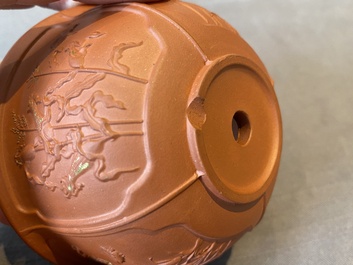 Bol en gr&egrave;s de Yixing &agrave; d&eacute;cor de la R&eacute;volution Culturelle, Chine