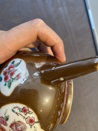 Two Chinese famille rose teapots and covers, Yongzheng/Qianlong