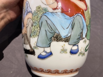 Three pairs of Chinese Cultural Revolution vases, Zhong Guo Jing De Zhen Zhi mark 中國景德鎮製
