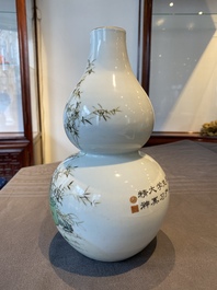 Three Chinese Cultural Revolution vases, one signed Cheng Guang 程光, one dated 1974