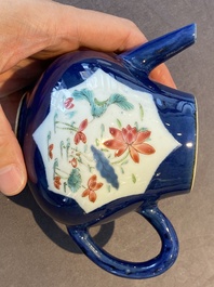 Two Chinese famille rose teapots and covers, Yongzheng/Qianlong