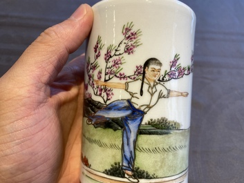 Three Chinese vases with Cultural Revolution design, one dated 1972