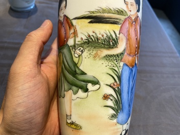 Three Chinese vases with Cultural Revolution design, one dated 1972