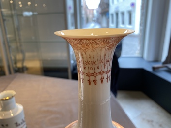 Three Chinese vases with Cultural Revolution design, one dated 1972
