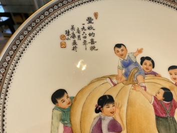 Three Chinese Cultural Revolution dishes, signed Wang Xiaofan 王曉帆, Wu kang 吳康 and Chen Yifang 陳義芳, dated 1957, 1964 and 1966