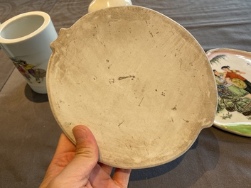 Four Chinese porcelain wares with Cultural Revolution design