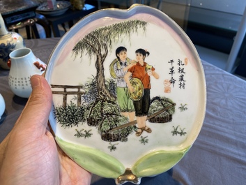 Four Chinese porcelain wares with Cultural Revolution design