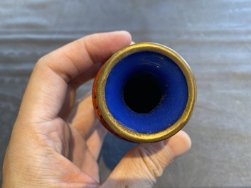 Six Chinese red lacquer pieces with Cultural Revolution design