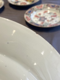 Drie paar Chinese famille rose borden, Qianlong