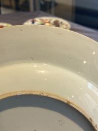 Drie paar Chinese famille rose borden, Qianlong