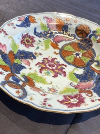 Drie paar Chinese famille rose borden, Qianlong