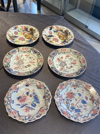 Drie paar Chinese famille rose borden, Qianlong