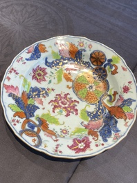 Drie paar Chinese famille rose borden, Qianlong