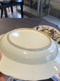 Drie paar Chinese famille rose borden, Qianlong