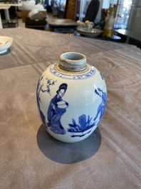 A Chinese blue and white 'Long Eliza' jar, Kangxi