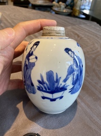 A Chinese blue and white 'Long Eliza' jar, Kangxi