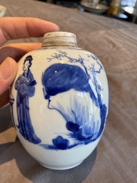 A Chinese blue and white 'Long Eliza' jar, Kangxi