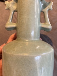 A Chinese Longquan celadon 'kinuta' vase, Southern Song