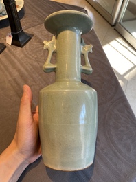 A Chinese Longquan celadon 'kinuta' vase, Southern Song