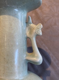 A Chinese Longquan celadon 'kinuta' vase, Southern Song